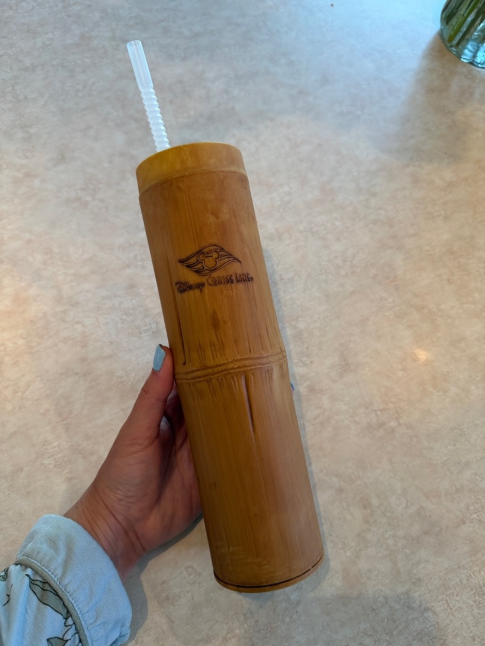 Disney Cruise Line Castaway Cay Bamboo Drink Container with Straw